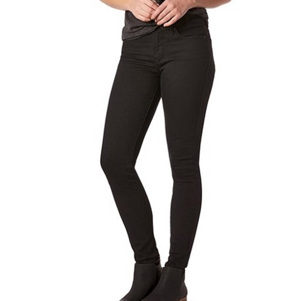Levi's Women's W30 L30 Shaping Mid Rise Skinny Jeans Black Denim Style #19626